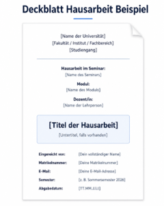 Deckblatt Hausarbeit Beispiel: Aufbau Schritt für Schritt